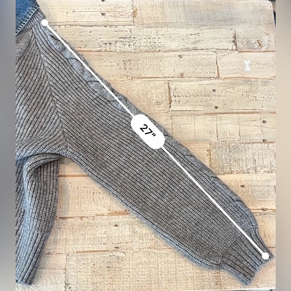 Commense Denim Panel Ribbed Lapel Patchwork Long … - image 13